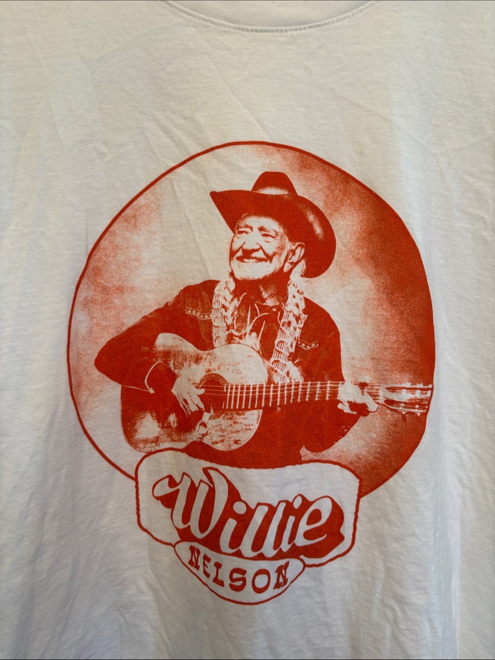 White Short-Sleeve Graphic Tee with Red Print - Picture 2 of 2